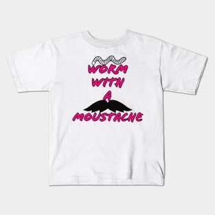 Wormy Moustache Pink - Scandoval Kids T-Shirt